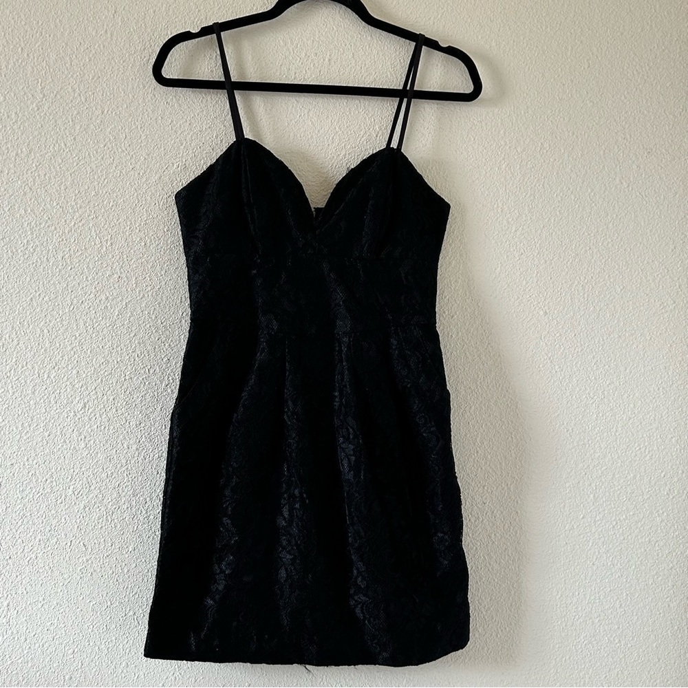 GUESS Floral Lace Dress Black Women Sz 7